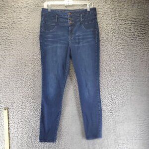 Refuge Jeans Womens 12 Blue High Rise Stretch Denim Skinny